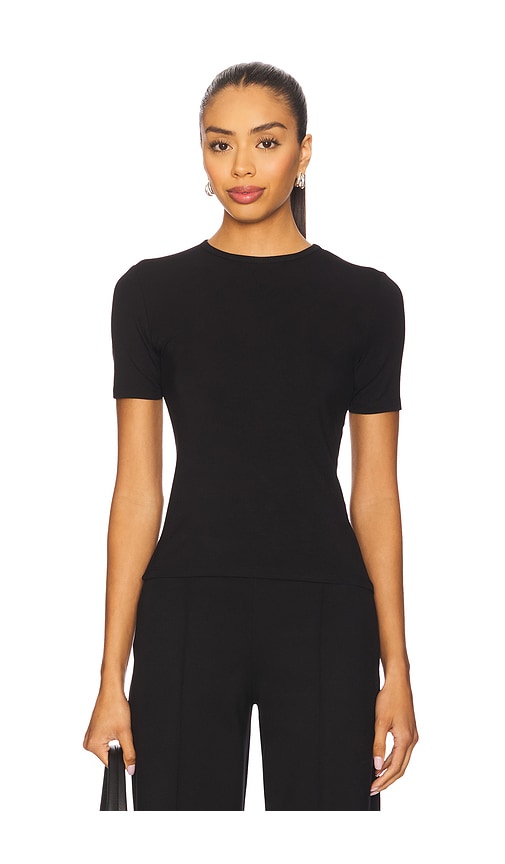 Modal Jersey Fitted T-shirt in Black. - size S (also in M, XS)