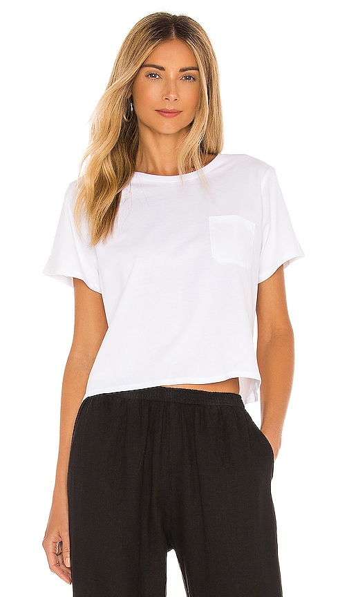 Richer Poorer Boxy Crop Tee in White | REVOLVE