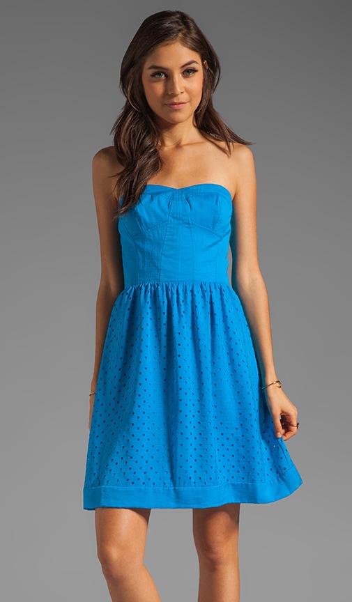 Lasercut Strapless Dress