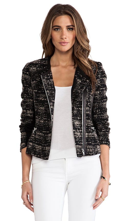 Boucle and Leather Blazer