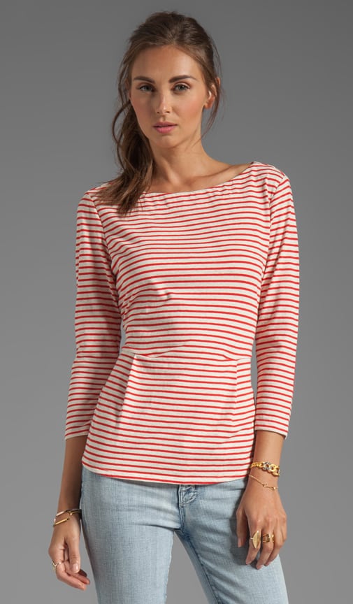 Striped Demi Peplum Tee