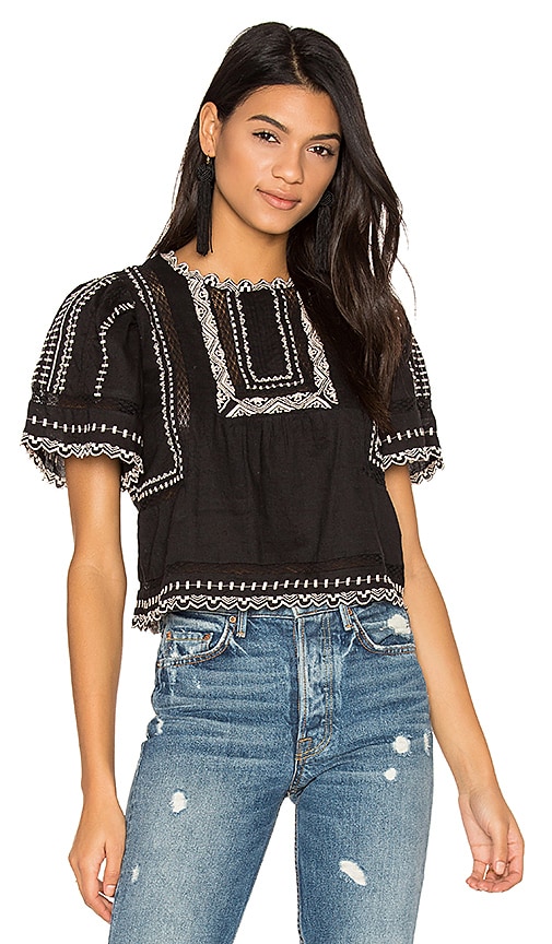 Short Sleeve Esme Embroidered Top