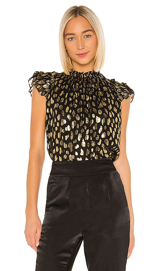 Sleeveless Leopard Metallic Top