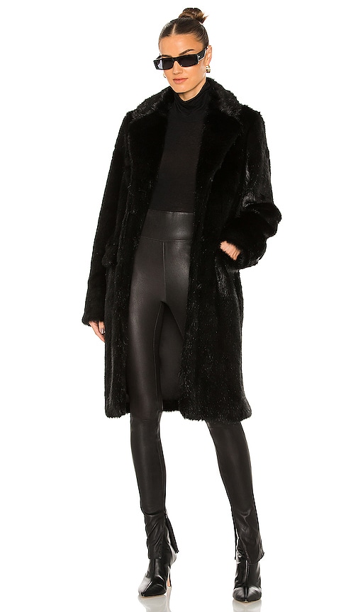 RTA Dawson Faux Fur Coat in Black | REVOLVE