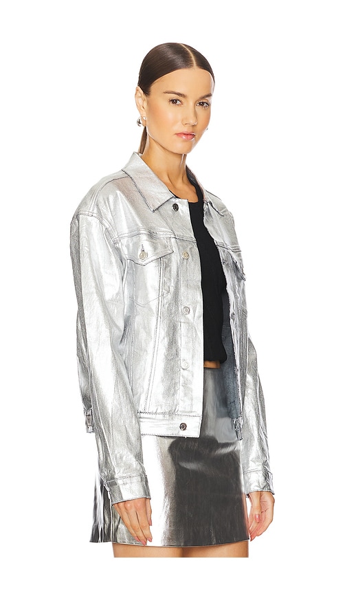 Shop Rta Odelia Oversized Denim Jacket In 실버