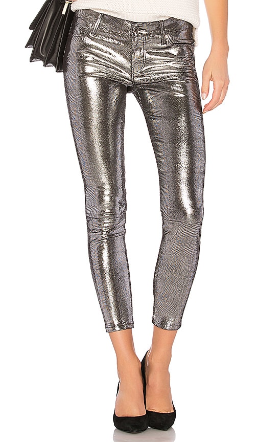 silver leather jeans