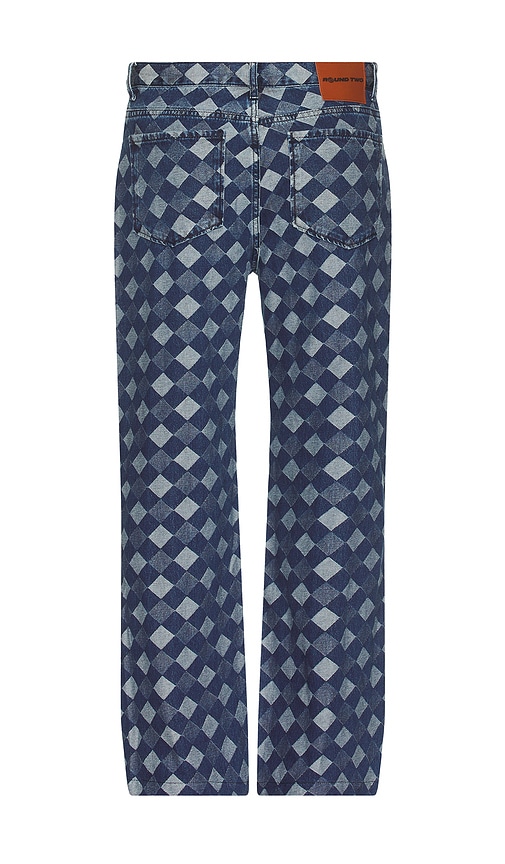 Shop Round Two Jacquard Denim 5 Pocket Jeans In Blue