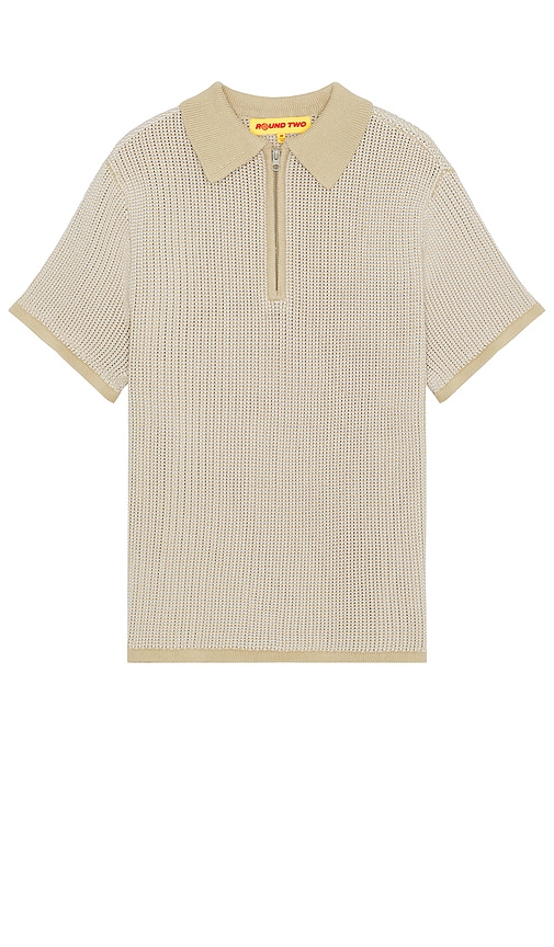 Round Two Sweater Polo in Khaki