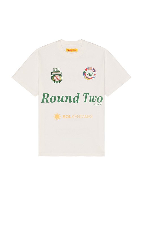 Shop Round Two Rugby Tee In 奶油色