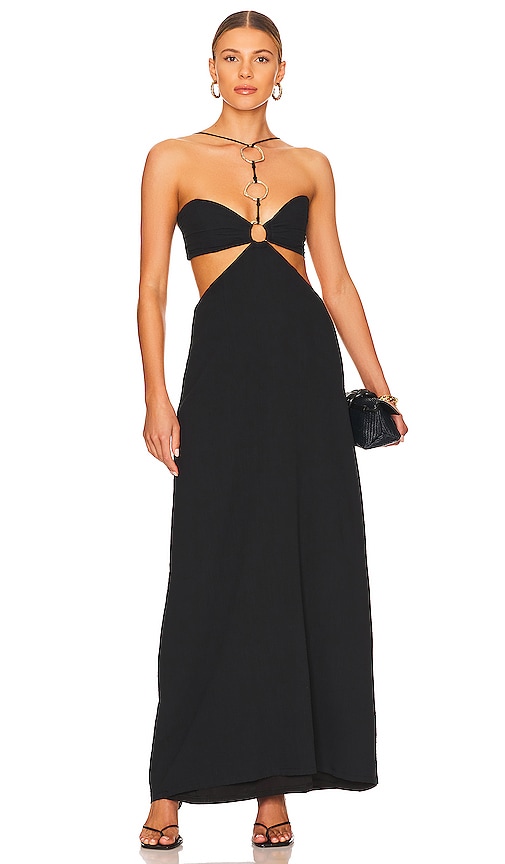 RUMER Playa Maxi Dress in Black