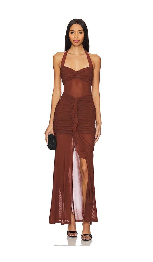 Runaway The Label Tallula Maxi Dress In Brown