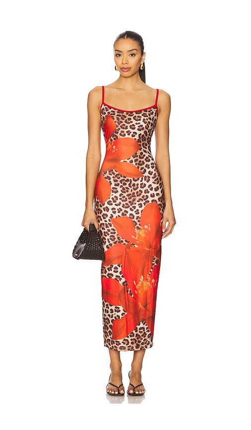 Victoria Midi Dress in Red,Brown. - size L (also in M, S, XL, XS) - Runaway The Label - Modalova