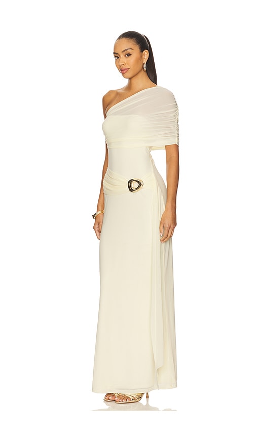 Runaway The Label Kassi One Shoulder Midi Dress In Neutral