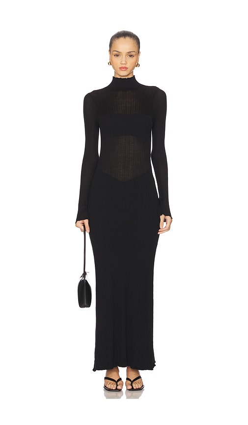 Runaway The Label Martina Knit Maxi Dress In Black