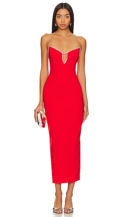 Runaway The Label Bec Midi Dress In Red