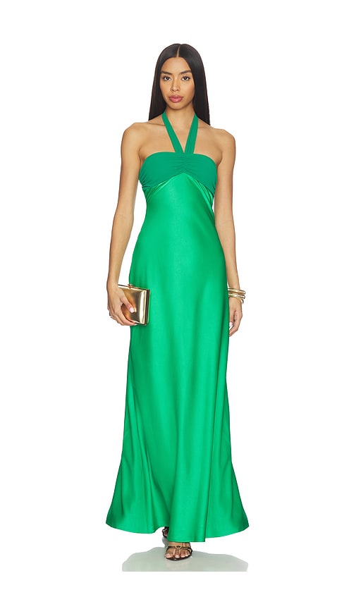 Marilla Ruched Halter Maxi Dress