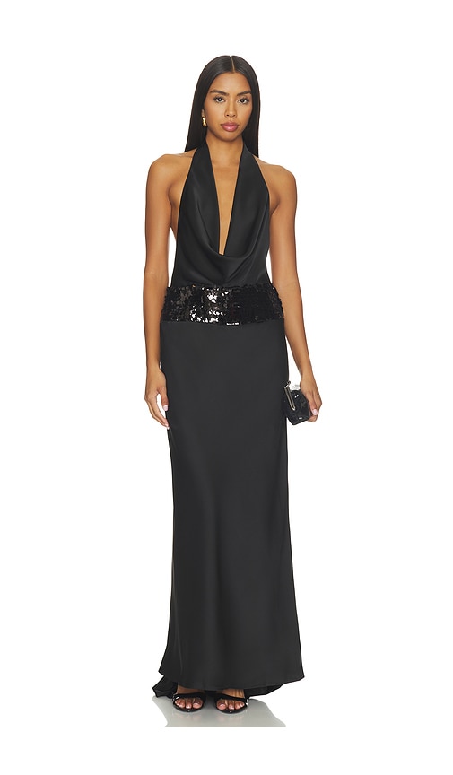 Marcella Deep Plunge Maxi Dress