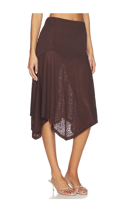  Runaway The Label Roxelle Handkerchief Midi Skirt In Chocolate. Taglia S. Also In Xs, M, L, Xl, Xxl. 