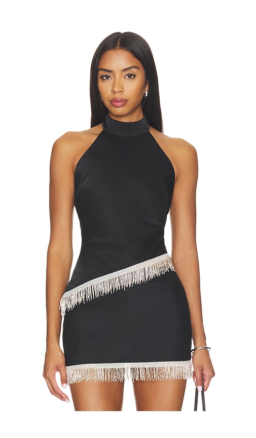 Valia Halter Asymmetrical Hem Top by Runaway The Label in Black