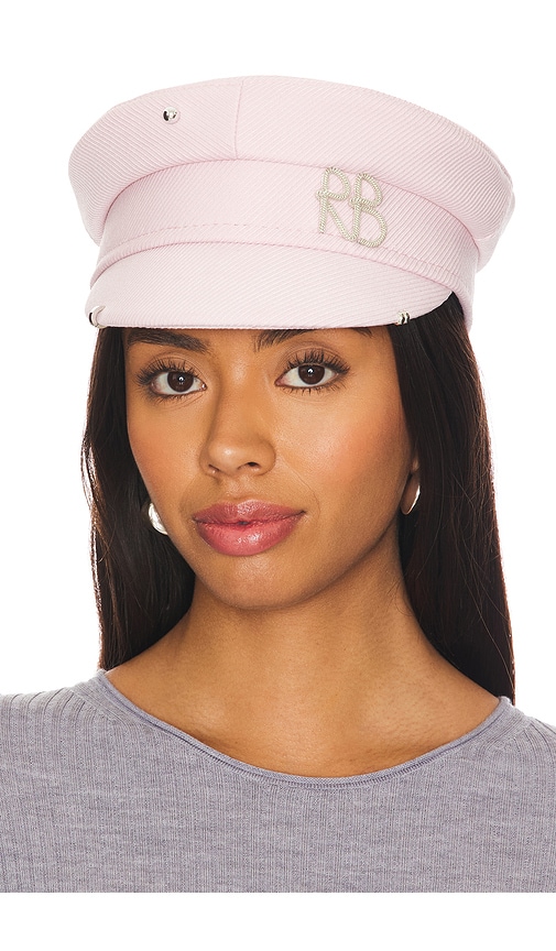 Shop Ruslan Baginskiy Pierced Logo-plaque Baker Boy Cap In Pink