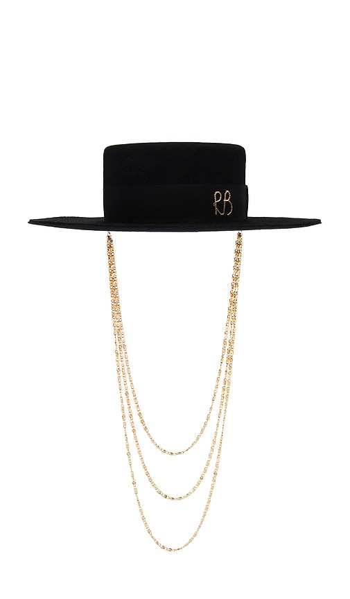Ruslan Baginskiy Monogram-embellished Canotier Hat In 블랙