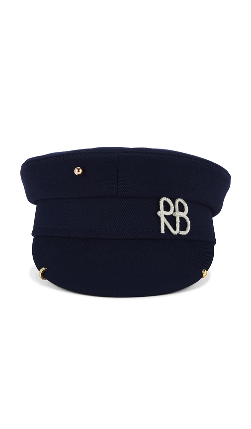 Shop Ruslan Baginskiy Pierced Baker Boy Cap In Navy