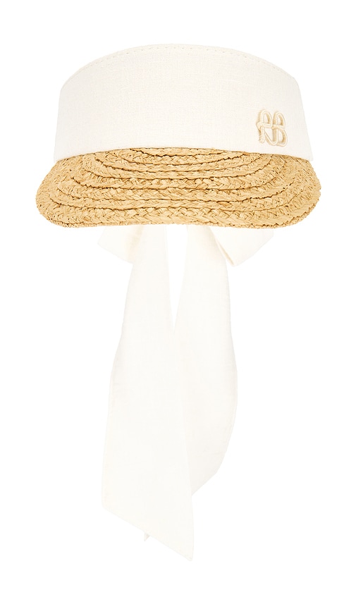 Ruslan Baginskiy Straw Braid & Linen Visor