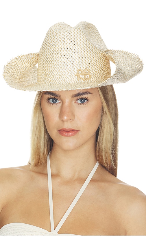 Ruslan Baginskiy Monogram-embellished Straw Cowboy Hat
