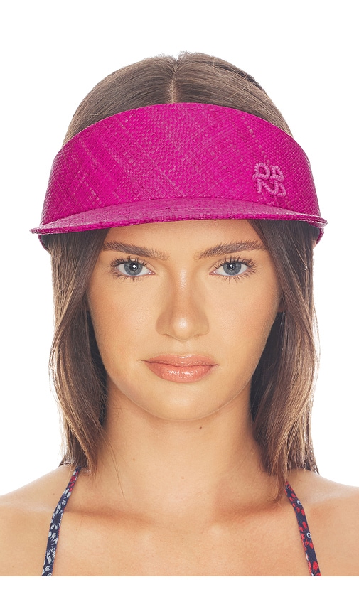 Ruslan Baginskiy Monogram-embellished Straw Visor Hat