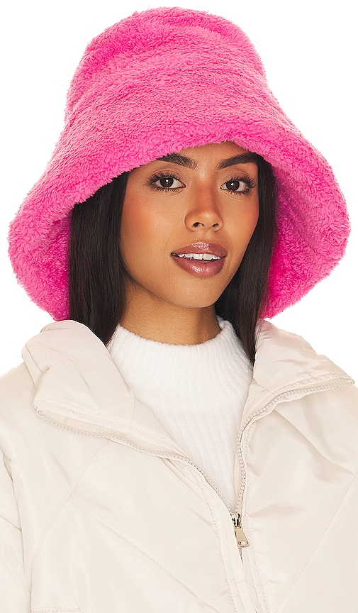 RUSLAN BAGINSKIY FAUX FUR 水桶帽 – 粉色