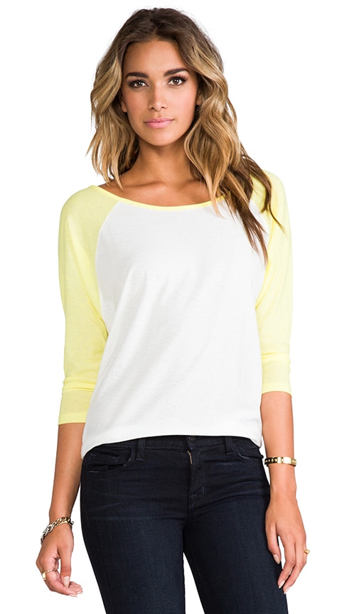RVCA Label Ziggy Long Sleeve in Natural Lime Light