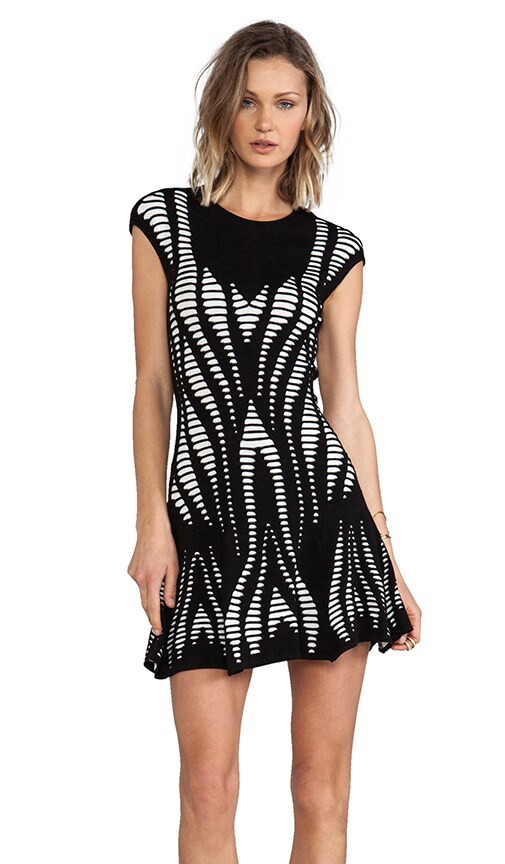 Cutout Illusion Skater Dress
