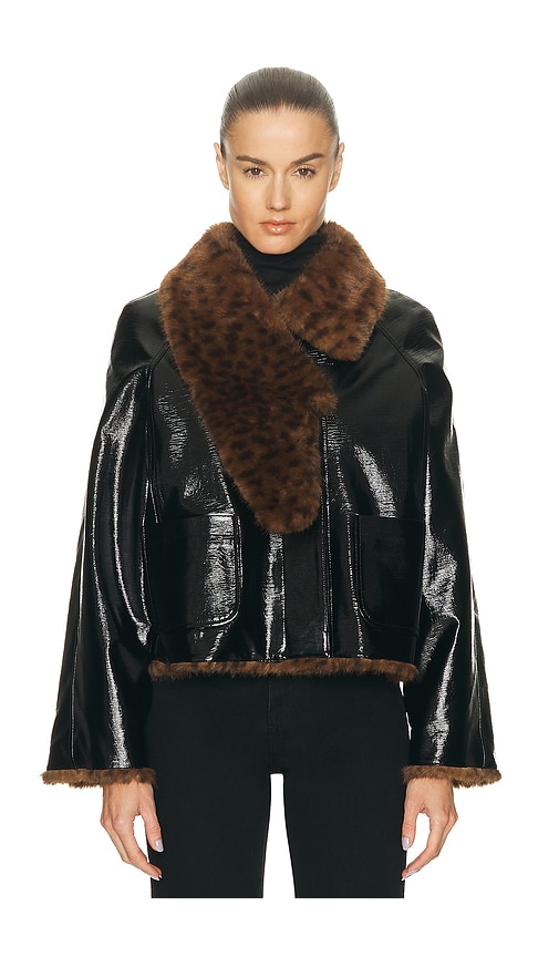 REVOLVE x JJ Revolve X JJ Pu Leopard Print Jacket