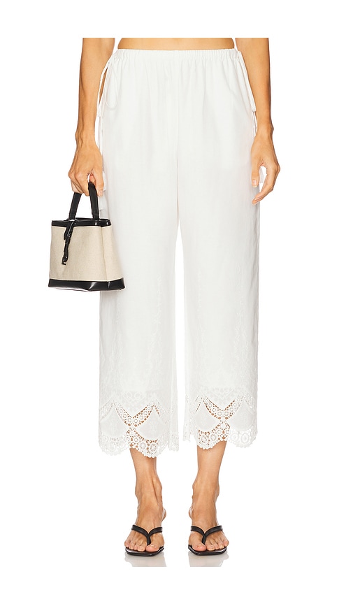 Revolve X Jj Embroidered Pant In White