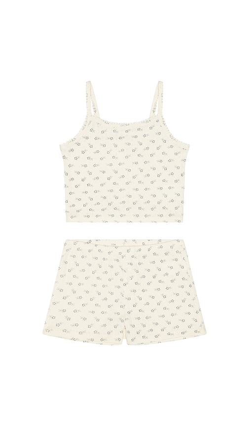 Rylee + Cru Pointelle Lounge Set In Brown