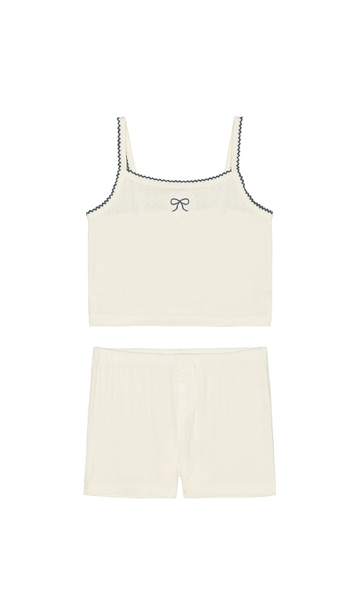 Rylee + Cru Pointelle Lounge Set In White