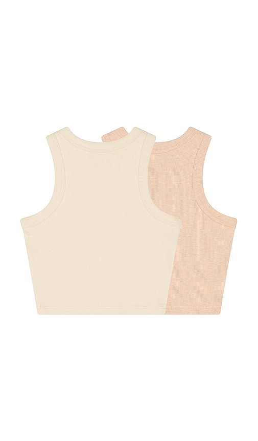  Rylee + Cru Ribbed Tank Set In Beige,blush. Size 4/5. Also In 6/7. 