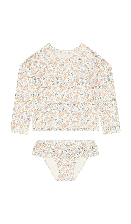 Rylee + Cru Rashguard Girls Set In Yellow