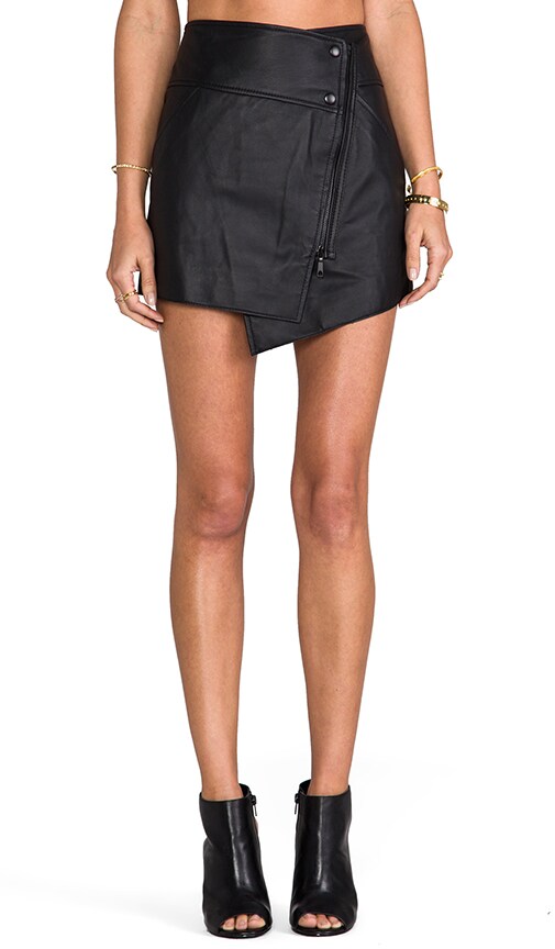 Bowery Leather Asymmetrical Skirt