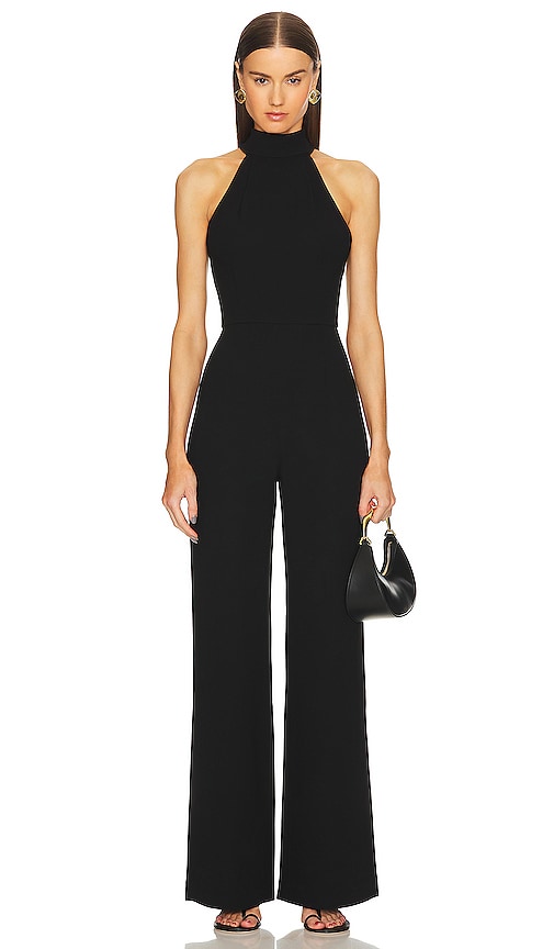 Shop Sans Faff Taylor Tie Back Jumpsuit In 黑色