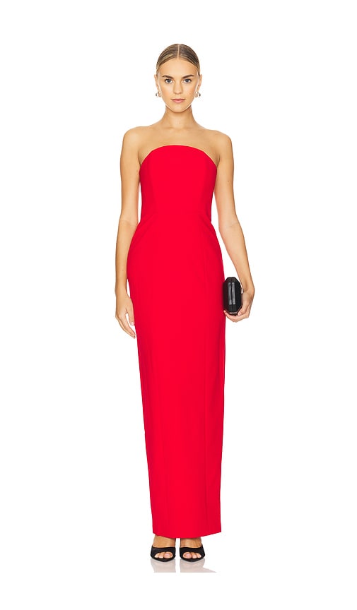 Shop Sans Faff Half Moon Evening Dress In Red