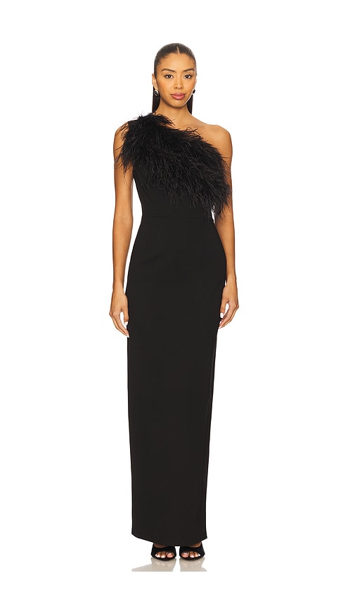 Sans Faff Blair Feather Gown In Black