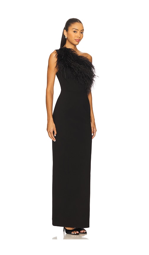 Sans Faff Blair Feather Gown In Black