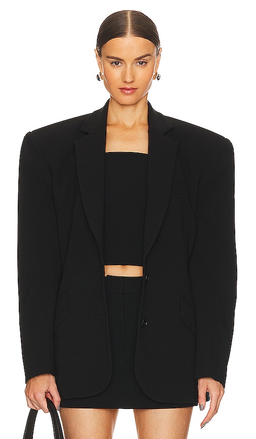 Shop Sans Faff Adel Oversized Dad Blazer In Black