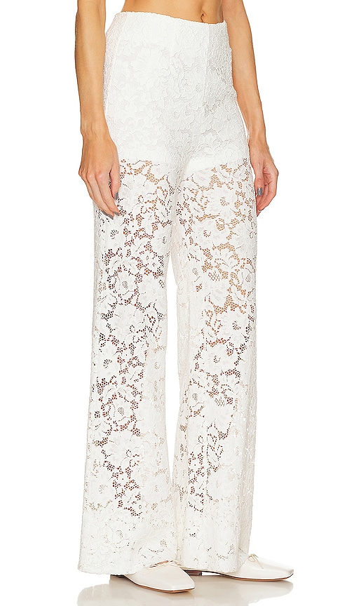 Shop Sans Faff London Lace Flared Pant In 白色
