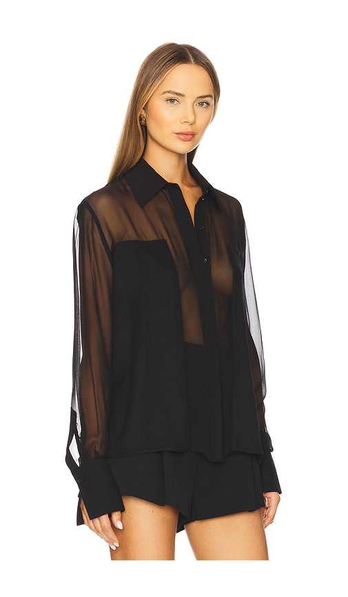 Sans Faff Flore Silk Shirt In 黑色