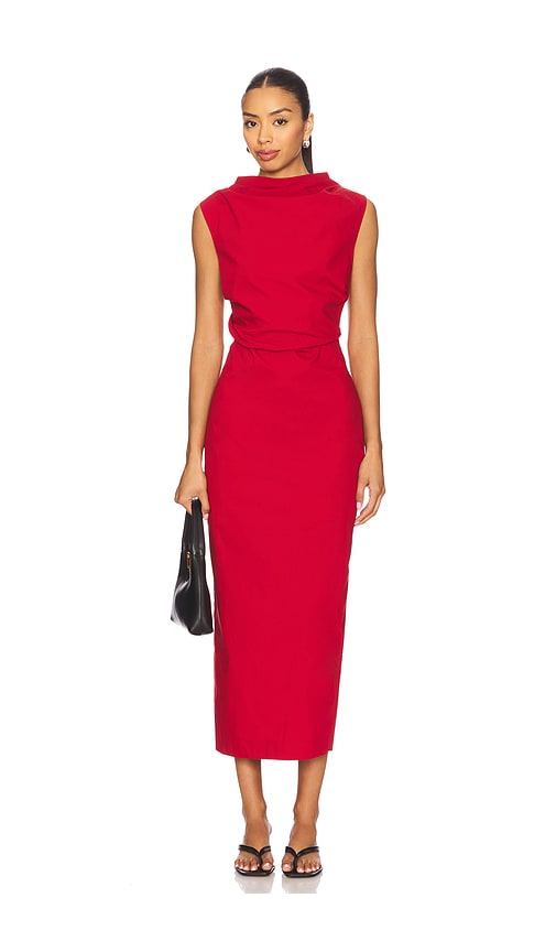 St Agni Soft Sculptural Dress in Red. - size XXS (also in L, M, S, XL)
