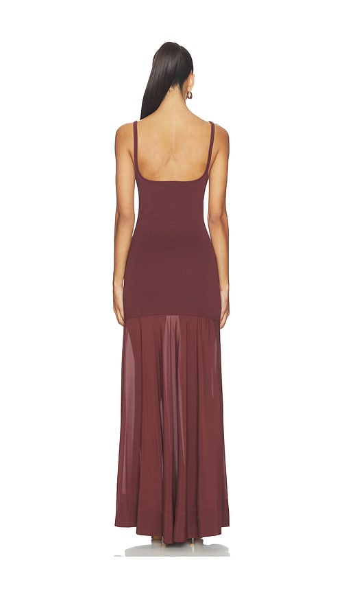  St. Agni Transparente Seide Kleid Mit Kreissaum In Chocolate. Größe Xs. Also In S, M, L, Xl. 