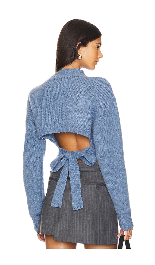 St. Agni Wool Cashmere Blend Tie Back Jumper in Soft Blue