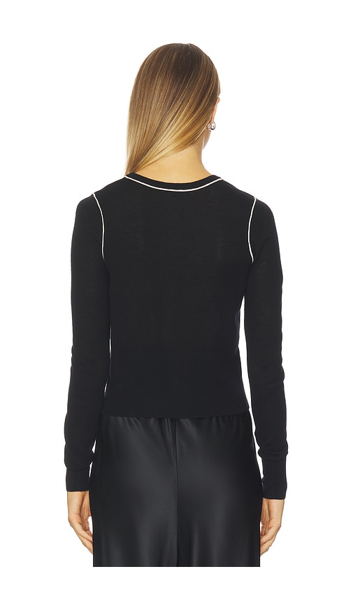  St. Agni Wollcardigan Mit Kontrastnähten In Black. Größe S. Also In M, L, Xl. 